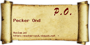 Pecker Ond névjegykártya